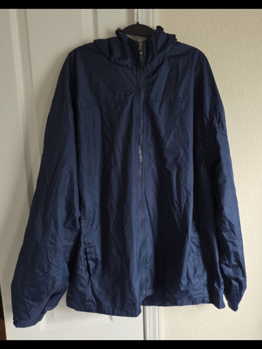 Men's Navy Hooded Lightweight Jacket XXL